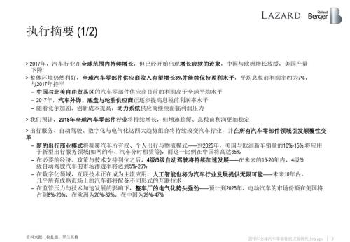 2018全球汽车零部件供应商研究报告