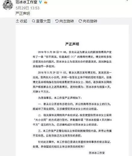 让崔永元怒怼范冰冰的“大小合同”是种什么操作?