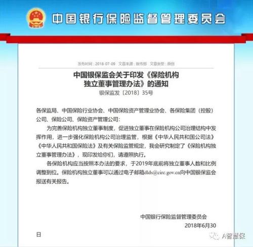 银保监会喊话:独董不能成险企摆设 | 时隔11年,独董再被推向台前