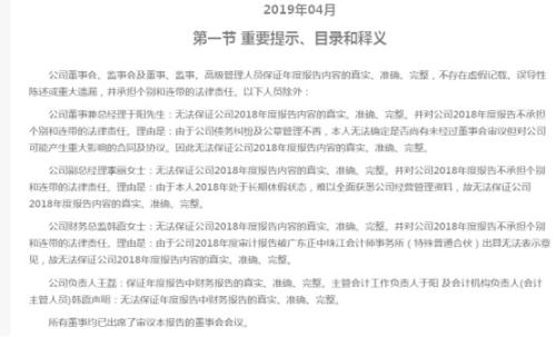 问询函来了！A股史上最“丑”年报：董监高声明“不保真”，能撇清责任吗？