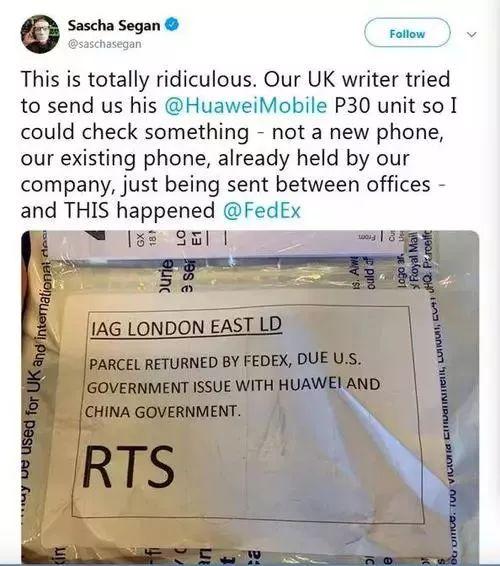 联邦快递拒绝投递华为手机？又道歉了！