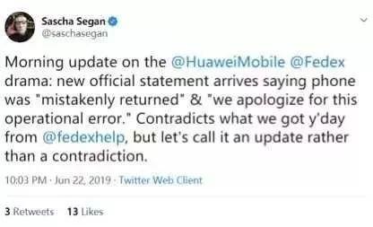 联邦快递拒绝投递华为手机？又道歉了！