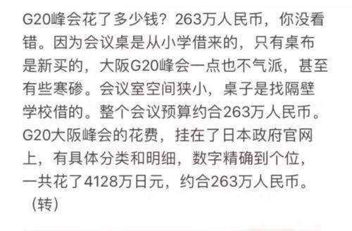 大阪办G20峰会只花了263万人民币？真相来了……