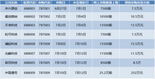 顶格申购要市值252万！首个科创板“巨无霸”7月10日打新，这回一天能打3只