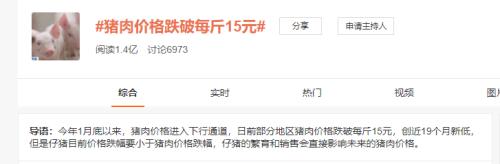 连降12周!猪肉价格跌破15元/斤登上微博热搜,啥原因?还会跌吗?