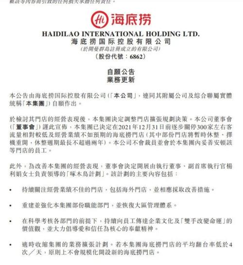 突然关店300家!海底捞要募资20亿自救!股价暴跌近80%,3500亿灰飞烟灭