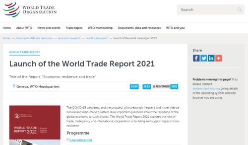 WTO发布《2021年世界贸易报告》，有两大关键词