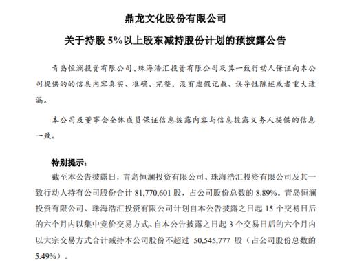 什么情况？强势两涨停后，重要股东突然宣布：将减持不超5054万股