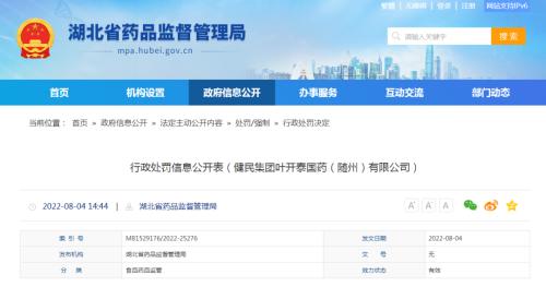 健民集团生产劣质药被罚 股权激励何勤汪俊占50%