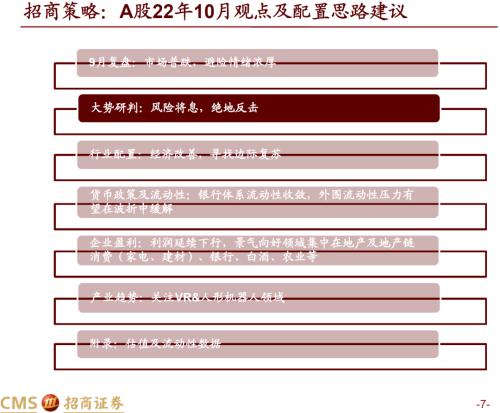 【招商策略】风险将息，绝地反击——A股2022年10月观点及配置建议