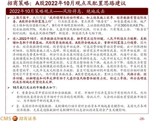 【招商策略】风险将息，绝地反击——A股2022年10月观点及配置建议