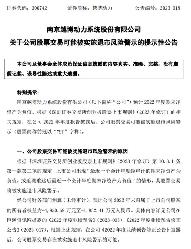 或“披星戴帽”，越博动力突发利空！紧急提示炒作风险，多股披露异动公告！毫